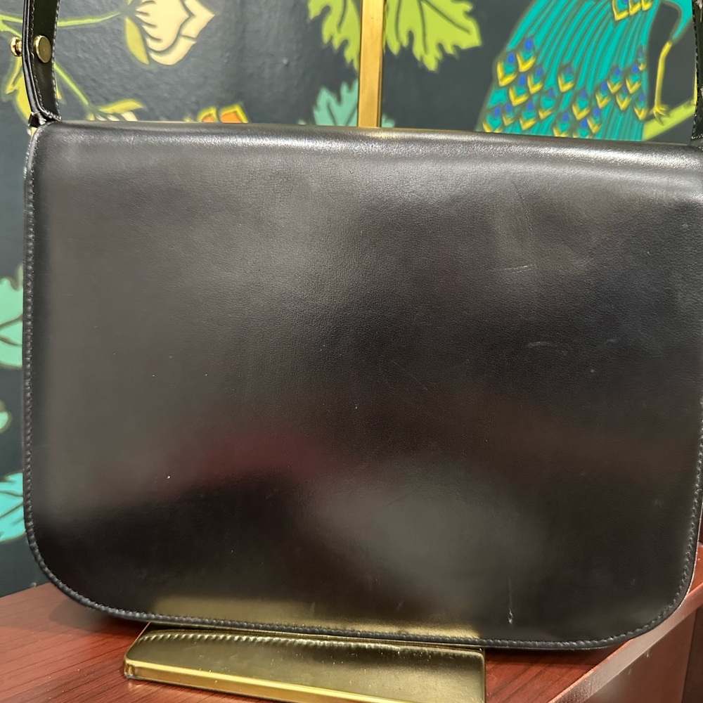 Bally Vintage Black Leather Structured Shoulder Bag - Picture 10 of 13